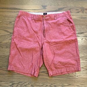 J. Crew Men's Cotton Red Flat Front Shorts